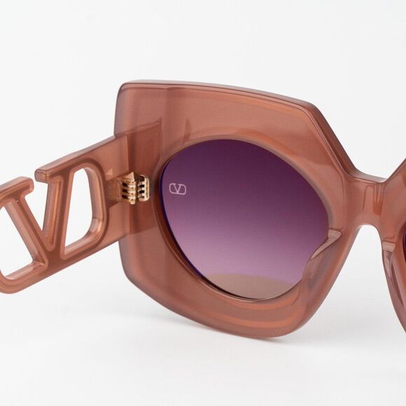 Valentino Women Sunglasses Titanium Pink Gold Rose Oversized Square V - SOUL VLS main image 11